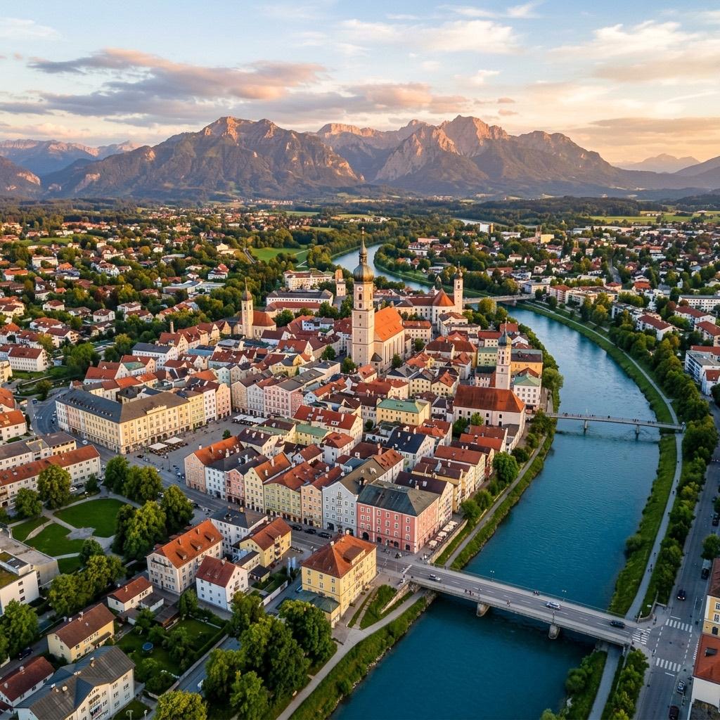 Symbolbild zu Rosenheim an einem Tag: Lokschuppen, Altstadt und Mangfallpark